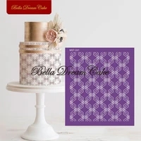 geometry hexagon design mesh stencils royal cream mould fabric cake border template for wedding cake decorating tools bakware
