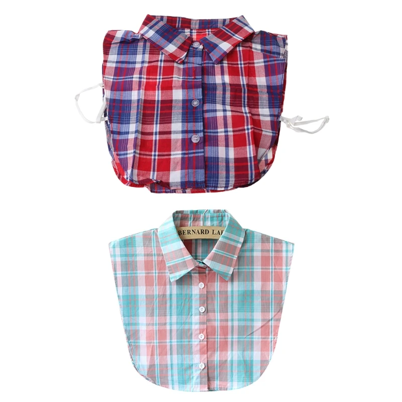 

2023 New New Fashion Arrival Fake Collar Plaid Check Detachable Shirt Collars Adj