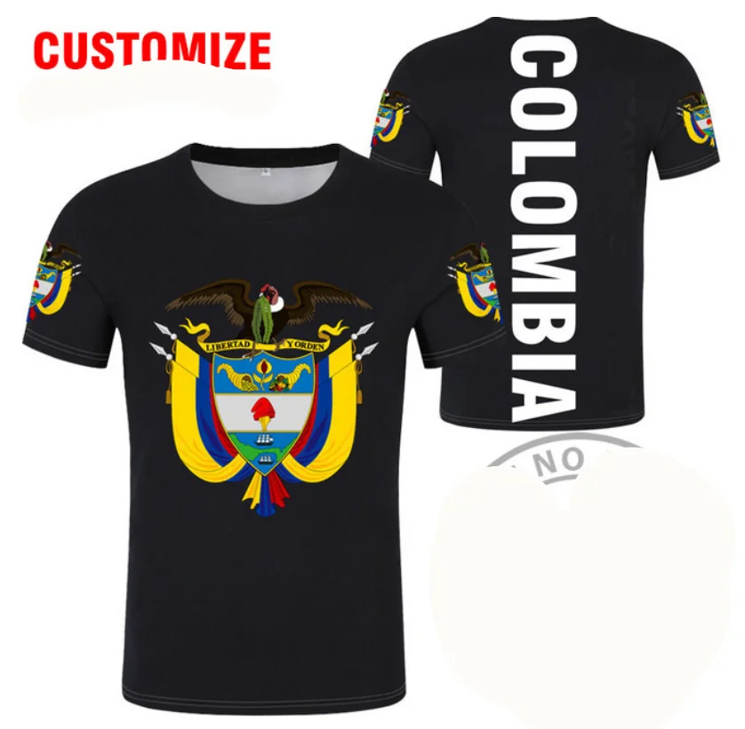 

COLOMBIA T Shirt Diy Free Custom Made Name Number Col t-shirt Nation Flag Co Spanish Republic Country Logo Print Photo 0 Clothes