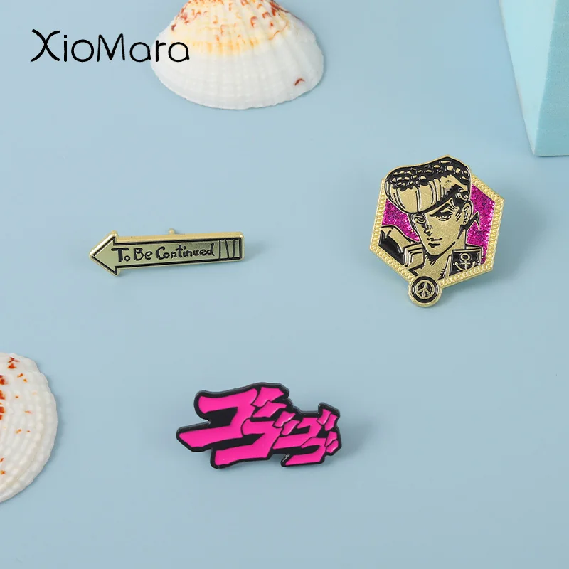 Эмалированные булавки JOJO Anime Higashikata Josuke завершающие слова продолжение броши