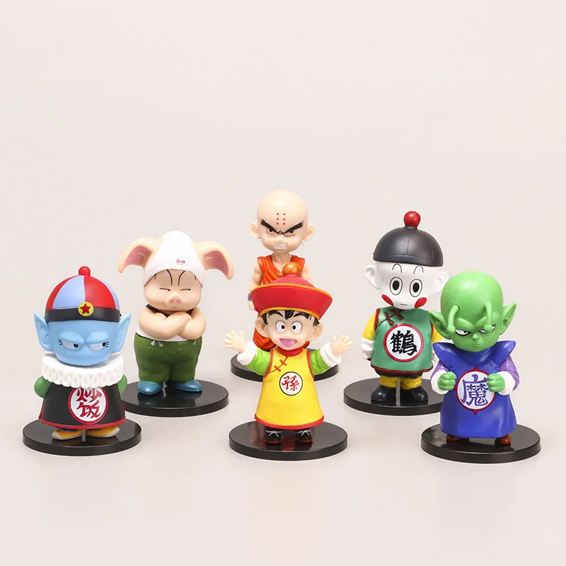 

Q Version Bandai Classic Anime Dragon Ball 6 Ornaments Sun Gohan Piccolo Collection Hobby Doll Ornaments Children's Toys