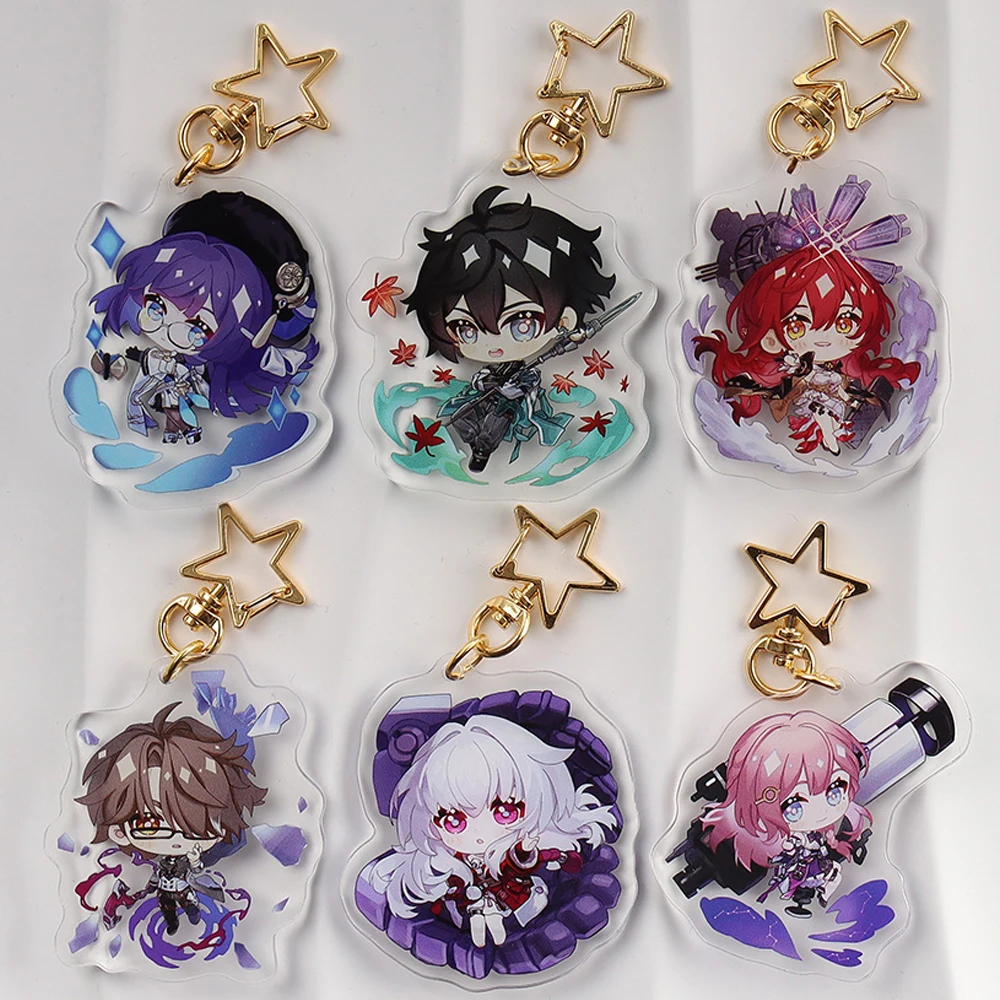 

Honkai Star Rail Keychain Cosplay Game March 7th Himeko Bronia Hill Satr Anime Cartoon Acrylic Key Chain Pendant Keyring