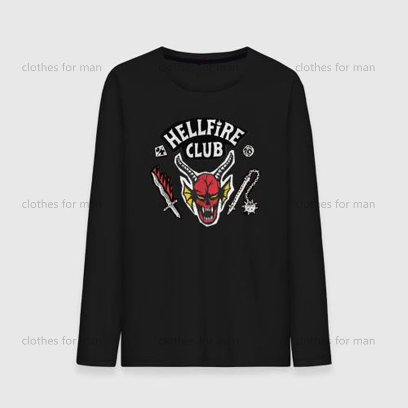 

Men's Long Sleeve Hellfire Club Print Long Sleeve T-Shirt Fashion Clothes For Men