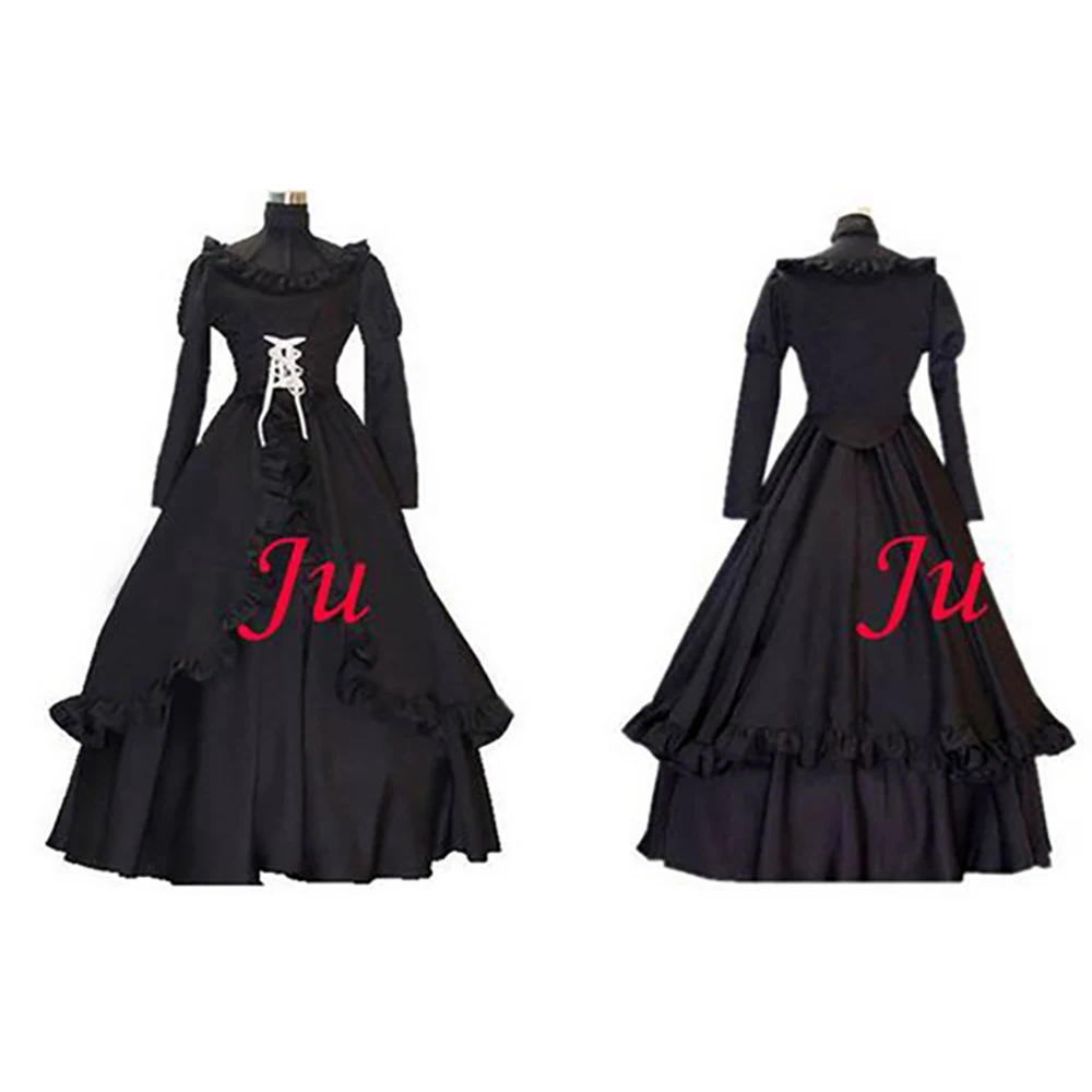

tailor-made sexy adult dressing cross maid sissy long lolita gothic punk fashion black cotton dress costume tv/cd[ck552]