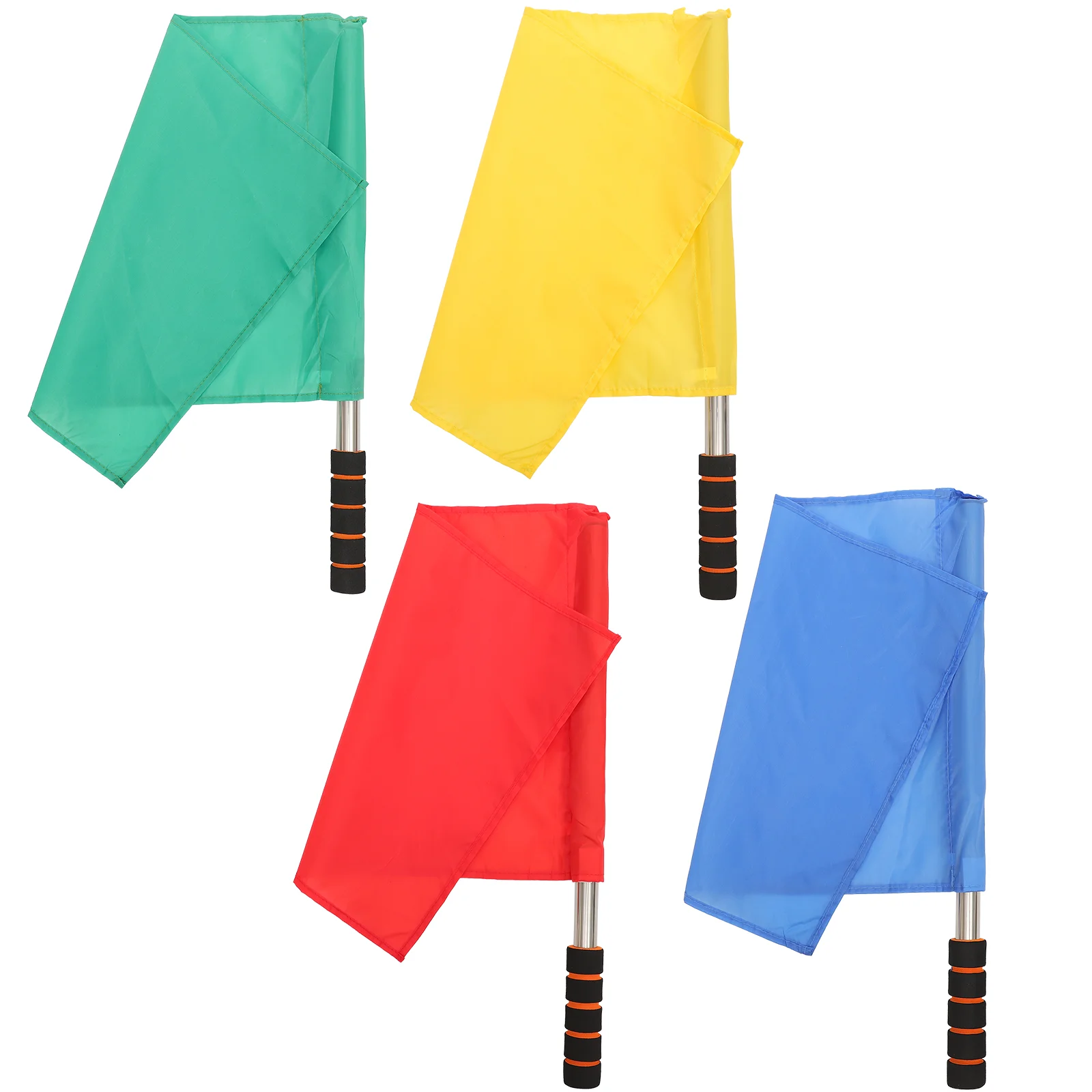 4Pcs Multi-function Field Events Referee Flags Handheld Racing Flags Road Signal Flags