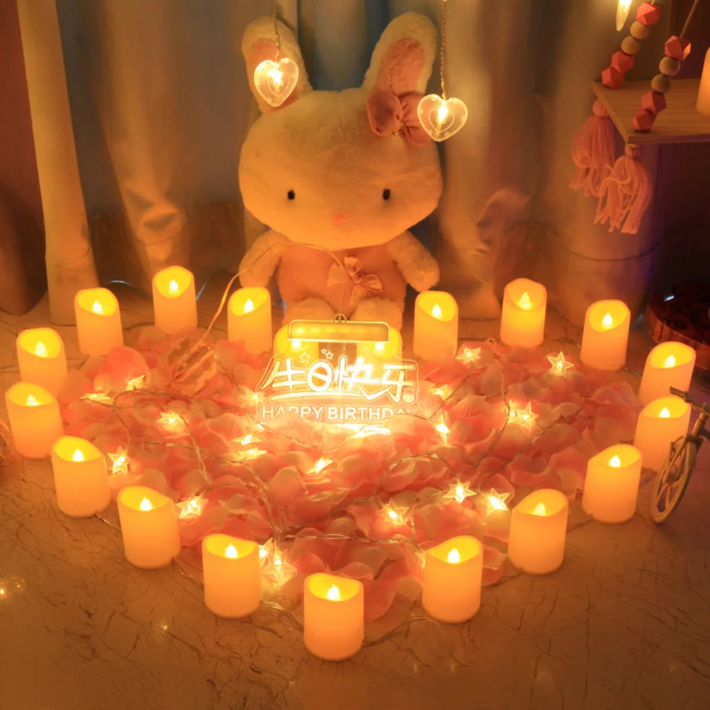 

15M LED Simulation Glitter String Lights USB Flameless Candles Lamps Romantic Warm White Light Party Decor Proposal