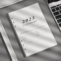 2023 a5 loose leaf notebook refill spiral binder inner page weekly monthly to do line inside paper stationery 170 sheets