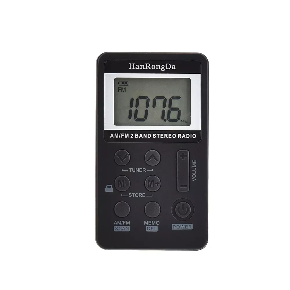 

Mini Handheld Radio Portable FM AM 2 Band Digital Pocket radio Receiver earphone Speaker For Walkman go hiking