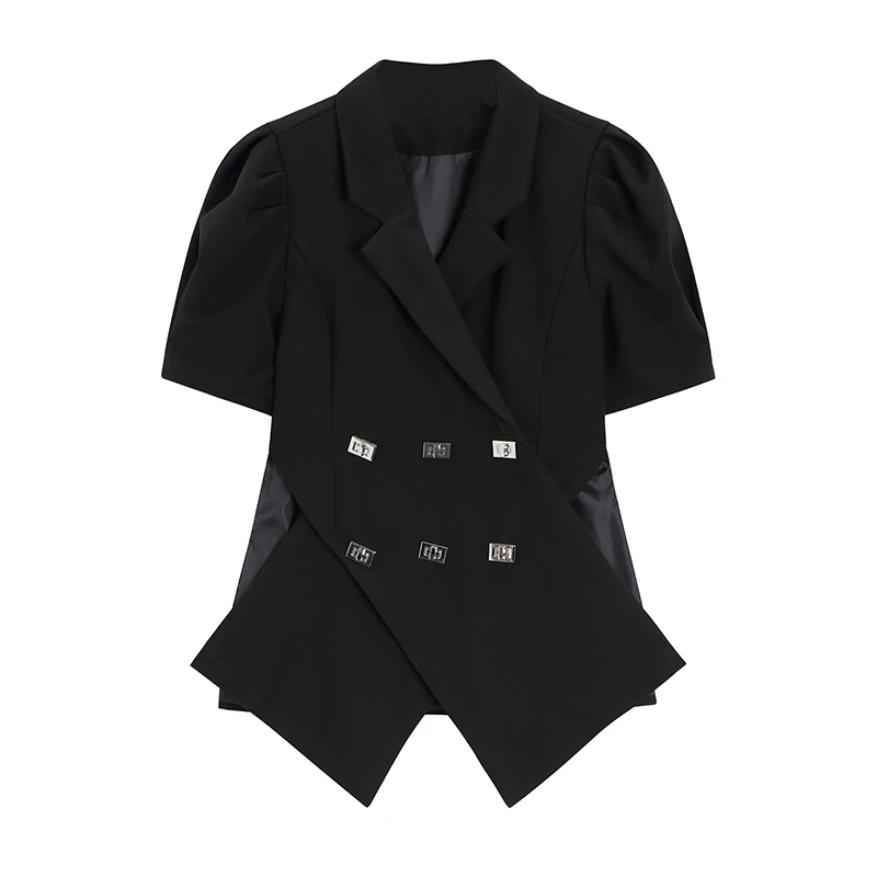 

SuperAen 2022 Summer New Women's Fashion Design Cross-waist Short Sleeve Suit Jacket Blazer