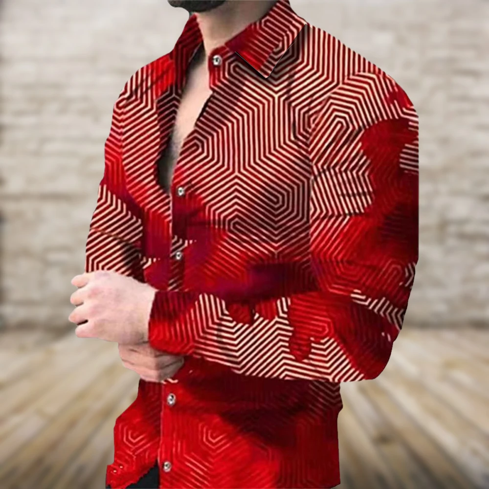 

Oversized Men'S Long Sleeve Social Shirt 3d Luxury Men'S High Quality Long Sleeve Shirt Simple Popular Oversized Tops