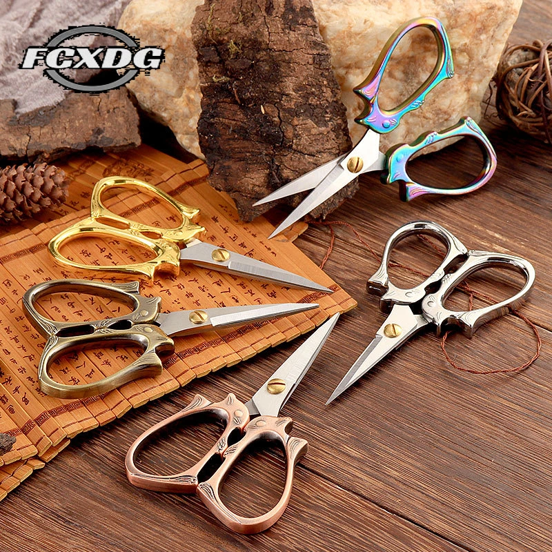 

Professional Sewing Scissors for Fabric Golden Zigzag Scissors Sewing Accessories Cute Squirrel Design Vintage Antique Scissors
