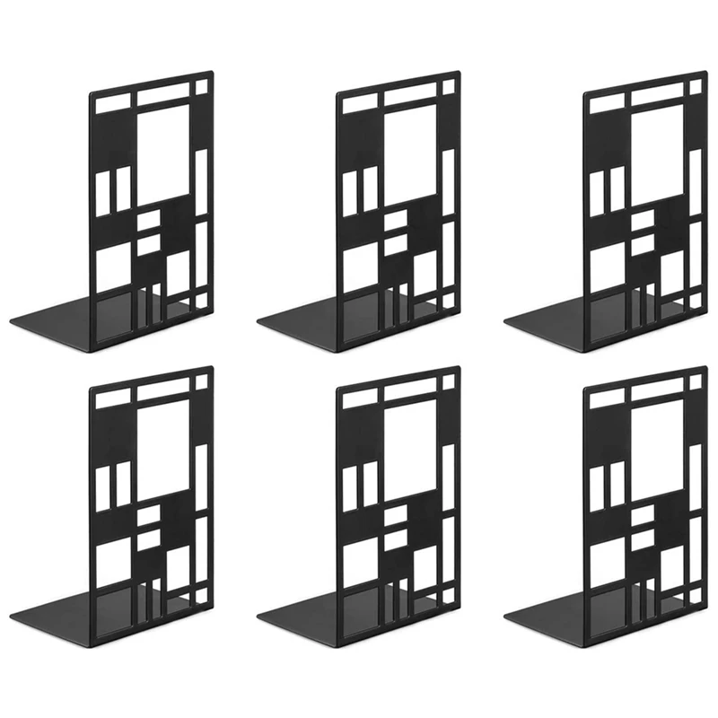 

3 Pairs Of Geometric Metal Bookends Bookshelves Folder Racks Invisible Bookshelves Bookend Supports For File Storage