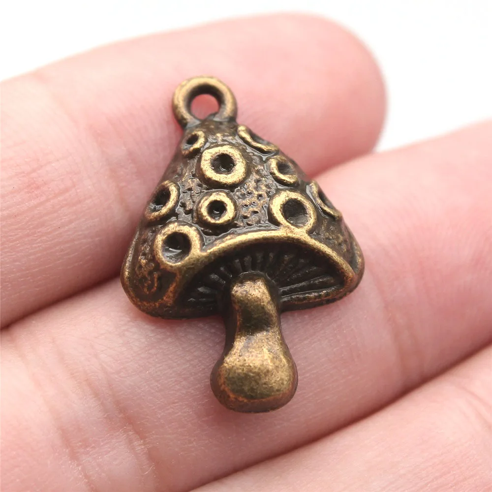 

8pcs Mushroom Charms 18x26mm Zinc Alloy Antique Bronze Color Charms Pendant for Jewelry Making DIY Jewelry Findings Handcraft