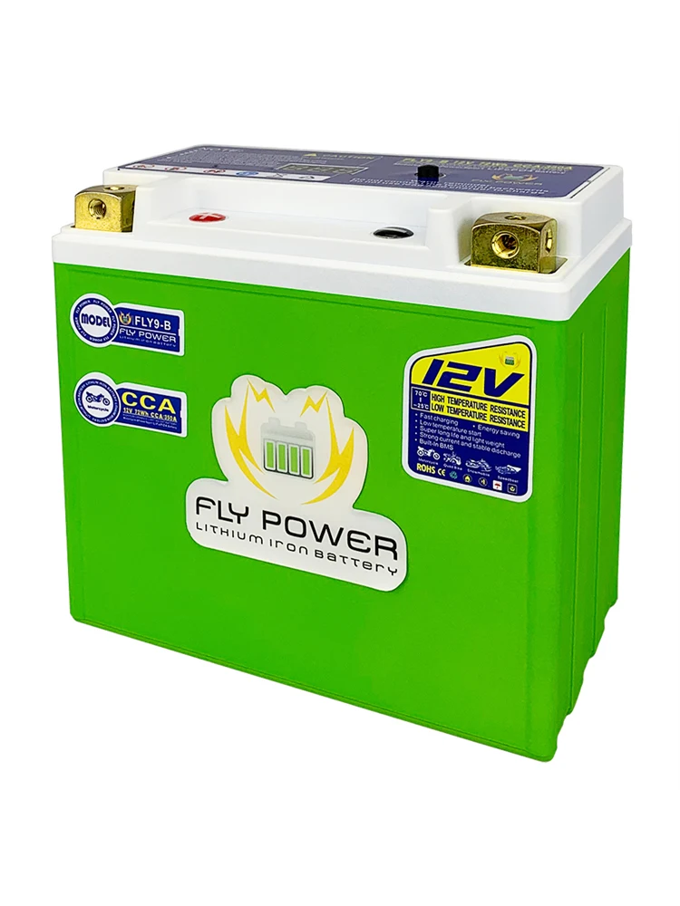FLY4L-BS 12V 2Ah Motorcycle LiFePO4 25.6Wh CCA 160A Scooter 