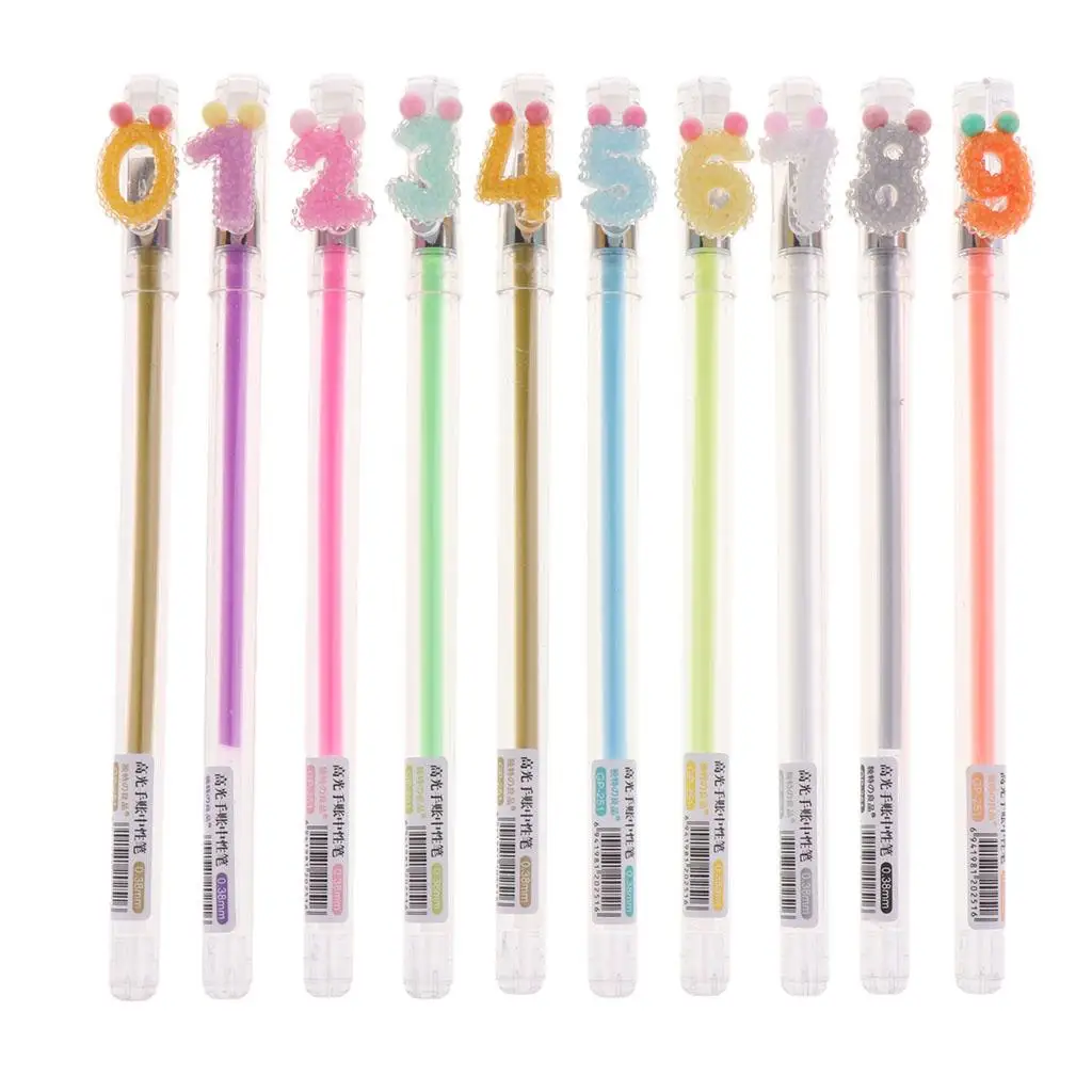 

10 Unique Colors Gel Pens Gel Pen Set For Kids Adult Coloring Books Art Fluorescent Marker Highlighter Markers for Girls Gifts