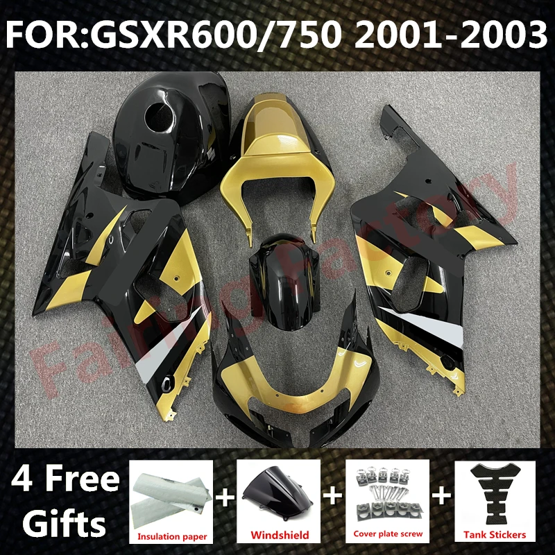 

Новый комплект обтекателей для мотоцикла ABS Подходит для GSXR600 750 01 02 03 GSXR 600 GSX-R750 K1 2003 2001 2002 комплект обтекателей желтый черный