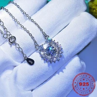 hoyon 2022 trend new 2 carat imitation moissanite diamond style horseshoe necklace women micro set zircon pendant color pt950