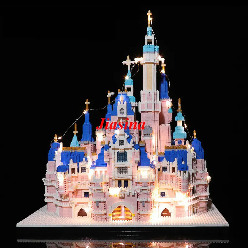 

JM Pink Castle Building Blocks Assembled Puzzle Construction Toys With Free Light ZRK7822 6300pcs
