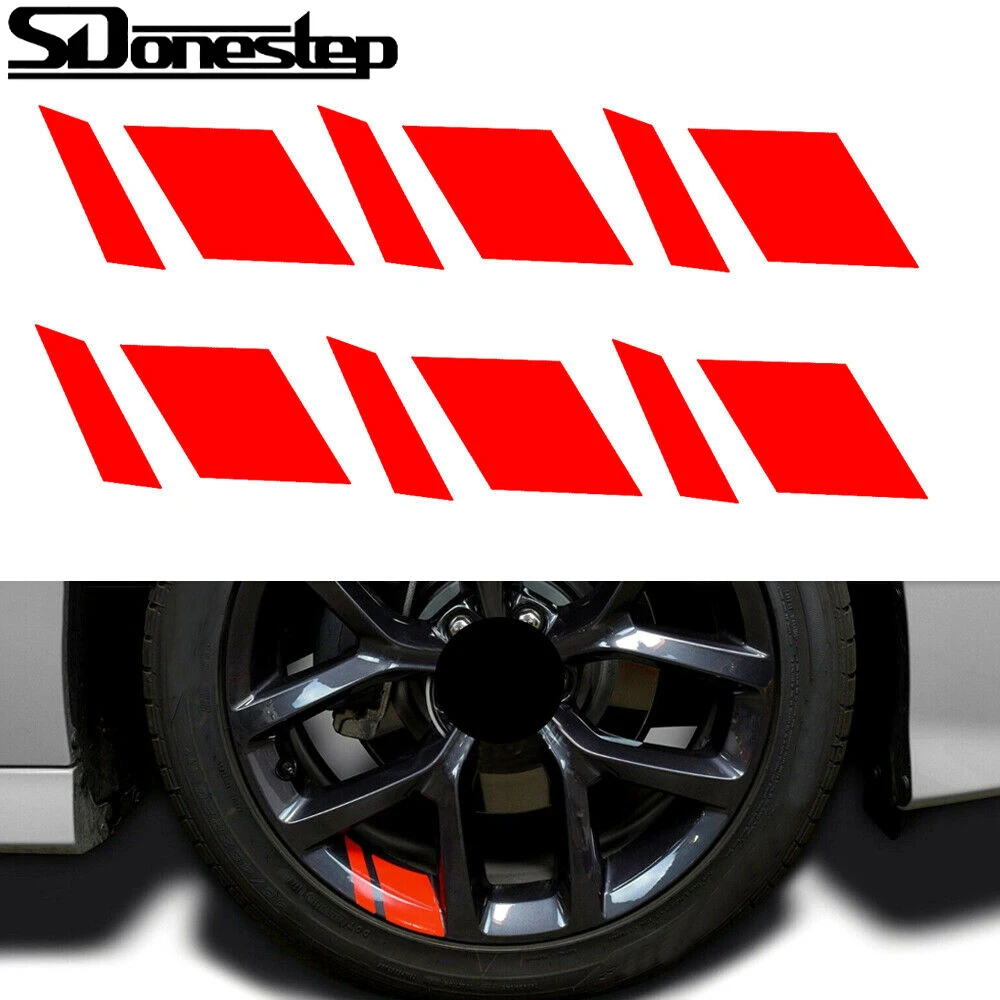 

Красный светоотражающий автомобильный обод, Виниловая наклейка, наклейка, автомобильные аксессуары для 16-21 дюймов