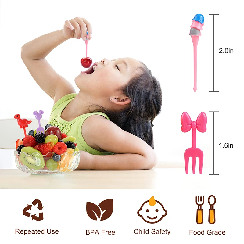 32 шт. детские пищевые вилки с мультяшным рисунком