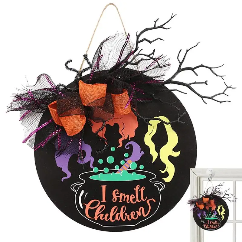 

Halloween Wood Sign Black Wooden Porch Witch Pendant Front Door Pendant Porch Witch Sign Holiday Pendant Window Hanger