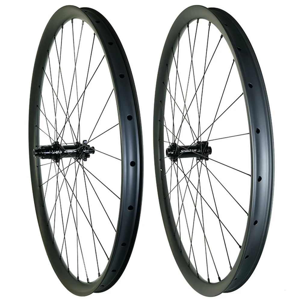 

1300g 29er MTB XC 36mm Width BOOST Carbon Wheels Tubeless Clincher Asymmetric 23mm Depth GOLDIX M310 36T 28H HG XD Micro Spline