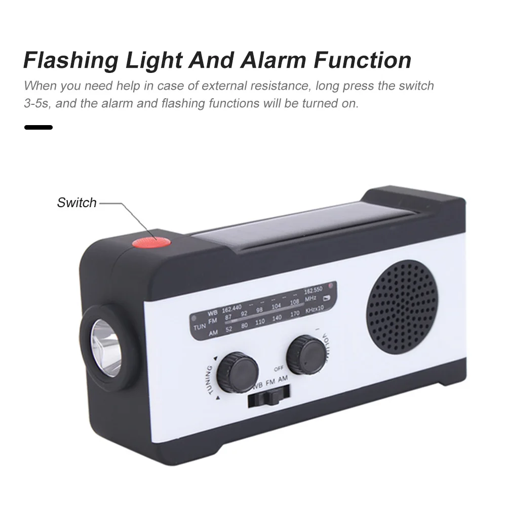 eu version power bank solar power hand cranked generation mobile phone emergency charging emergency prevention disaster sos alar free global shipping