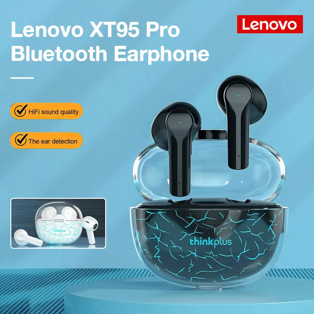 Купи Lenovo XT95 Pro TWS Bluetooth 5.1 Earphone 9D Stereo Sport Waterproof Headphone Wireless Earbuds with Mic Game Headset за 821 рублей в магазине AliExpress
