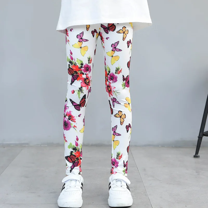 Брюки для девочек леггинсы детские осенние облегающие длинные брюки с