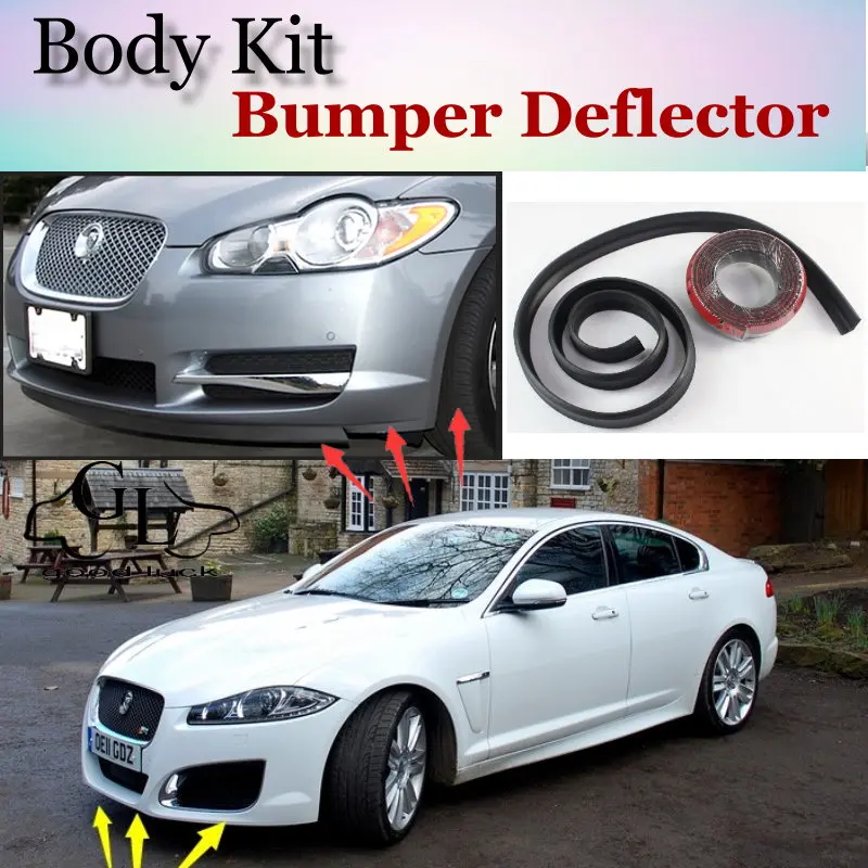 

Дефлектор губ бампера для Jaguar XF 2007 ~ 2015, передняя юбка спойлера ДЛЯ вентиляторов TopGear, настройка обзора автомобиля/комплект кузова/полоса