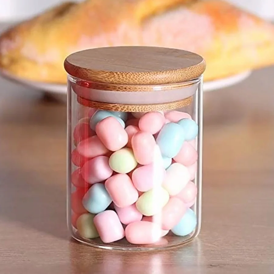 

New 125ml New Sealing Strip Moisturizing Glass Herb Jar Bamboo and Wood Lid Cigarette Accessories Weed Tobacco Storage Box
