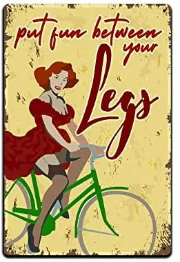 

JP's Parcels Tin Signs Man Cave Decor Metal Sign Put the Fun Between Your Legs