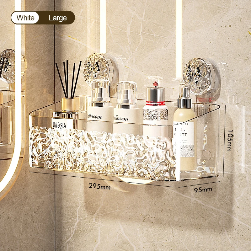 

Стеллаж для хранения в ванной комнате с рябью воды, настенная неперфорированная корзина для хранения на присоске для домашнего хранения продуктов