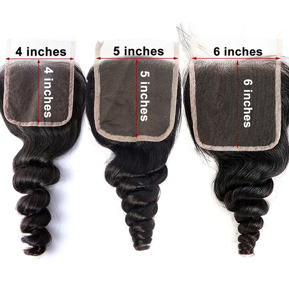 

5x5 Loose Wave Transparent Lace Closure Free Part Remy Hair 13x6 4x4 Brazilian Human Hair Natural Color Pre Plucked Virgin Hair