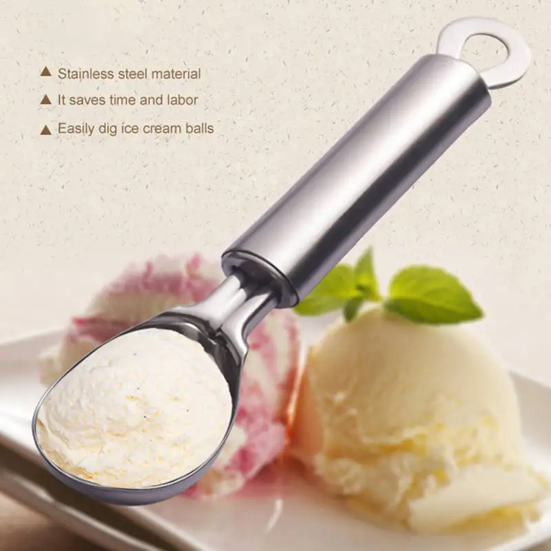 

430 Stainless Steel Ice Cream Scoops Thick Ice Cream Spoon Digger Non-Stick Fruit Ice Ball Maker Watermelon Ice Cream Spoon Tool