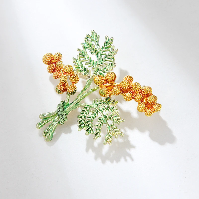 Модная изумрудная зеленая сосновая ветка Брошь для женщин одежда пальто