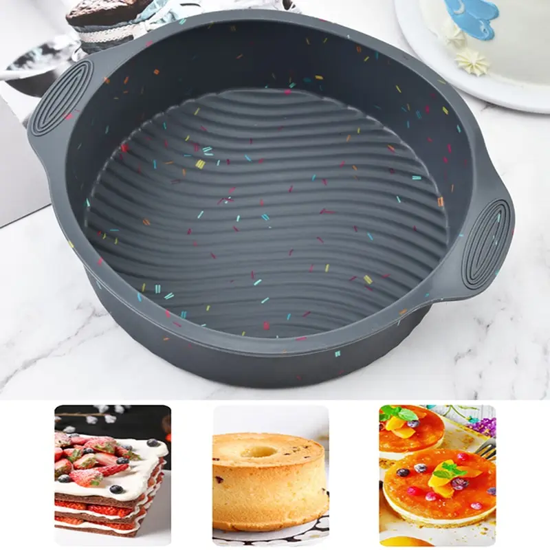 

1PC Round Silicone Cake Mold Cake Baking Mousse Bread Bakeware Cake Plate Reusable Kitchen DIY Tool