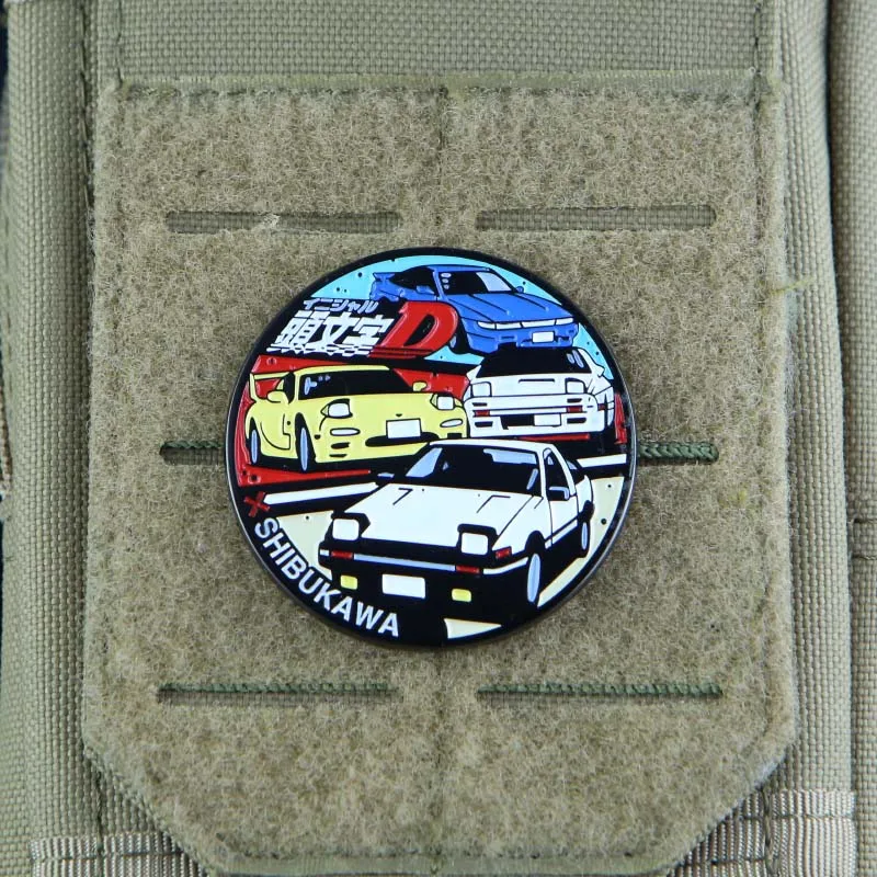 Оригинальный D гоночный Металлический патч шибукава аниме тактические значки