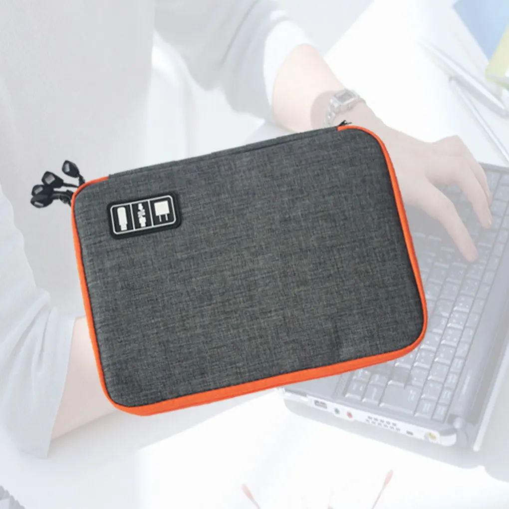 

USB Cable Storage Bag Nylon Travel Office Flash Disk Power Wire Case Pouch
