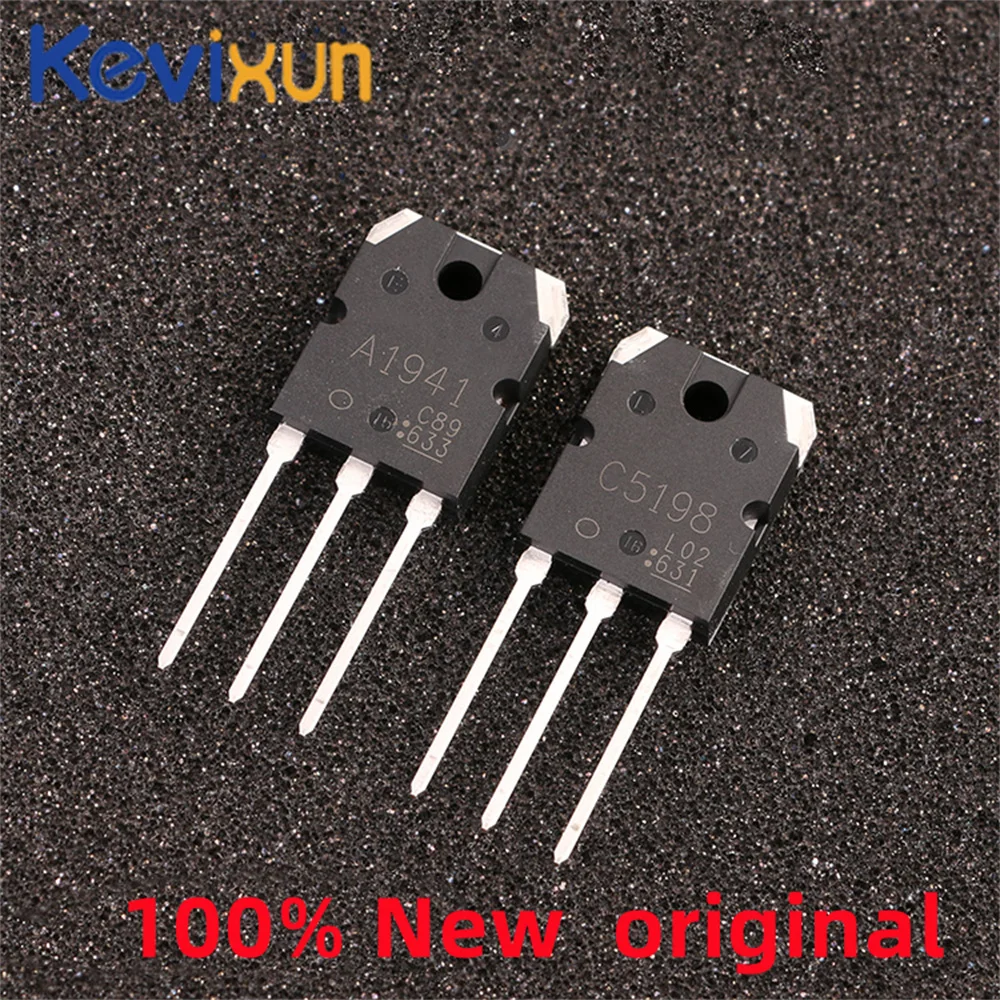 10PCS 5pairs 100% New original 2SC5198 2SA1941 TO3P (5PCS A1941 + 5PCS C5198) TO-3P Power Transistor