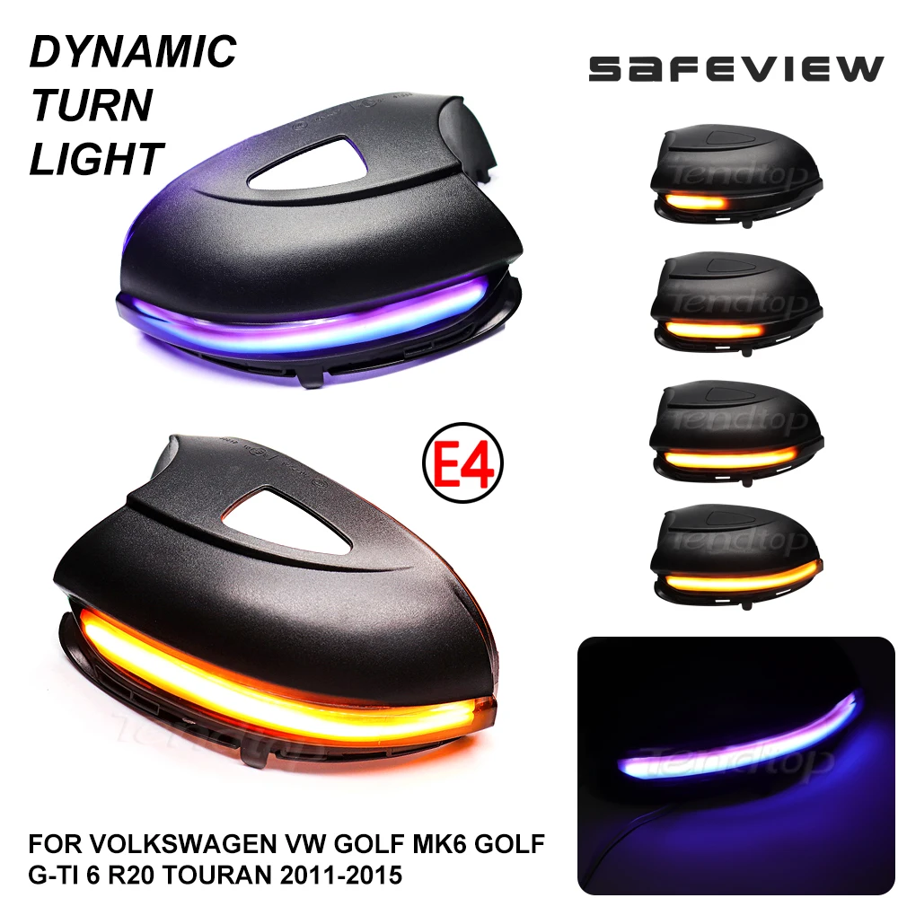 

For VW Golf 6 MK6 GTI R32 08-14 Touran 2009-2017 Dynamic Blinker LED Turn Signal Light Side Mirror Lamp Indicator Amber