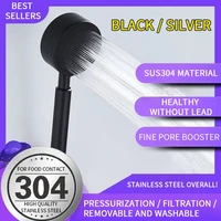black shower head high pressure sus 304 stainless steel wall mounted water saving rainfall shower bathroom accessories
