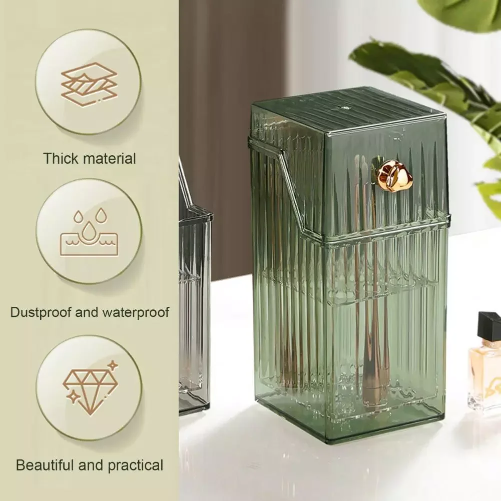 

Cosmetic Brush Organizer Long-lasting Oblong Shape Anti-crack Eyeliner Makeup Brush Box for Bedroom