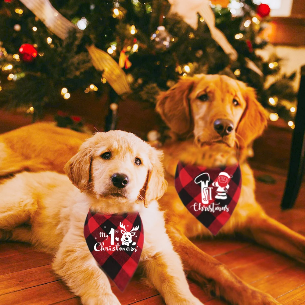 

My First Christmas нагрудник для домашних животных, слюнявчик треугольной формы, шарф для кошек и собак, праздничное моющееся слюнявчик, Рождествен...