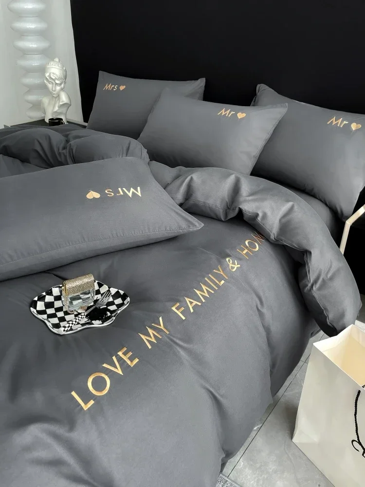 Роскошный комплект постельного белья из египетского хлопка в скандинавском