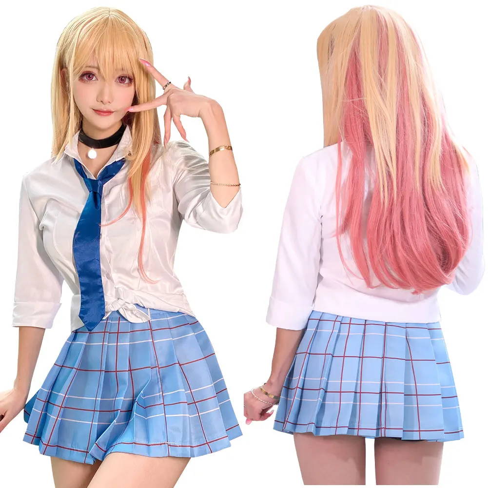 

Anime My Dress-Up Darling Cosplay Marin Kitagawa Costume Outfits School Uniform Skirt Halloween Carnival Suit