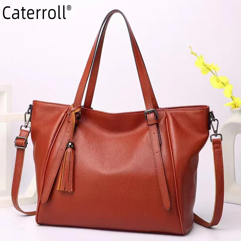 

Large Capacity Women Shoulder Bag Big Ladies First Layer Cow Leather Handbag Luxury Real Genuine Leather Female Bag