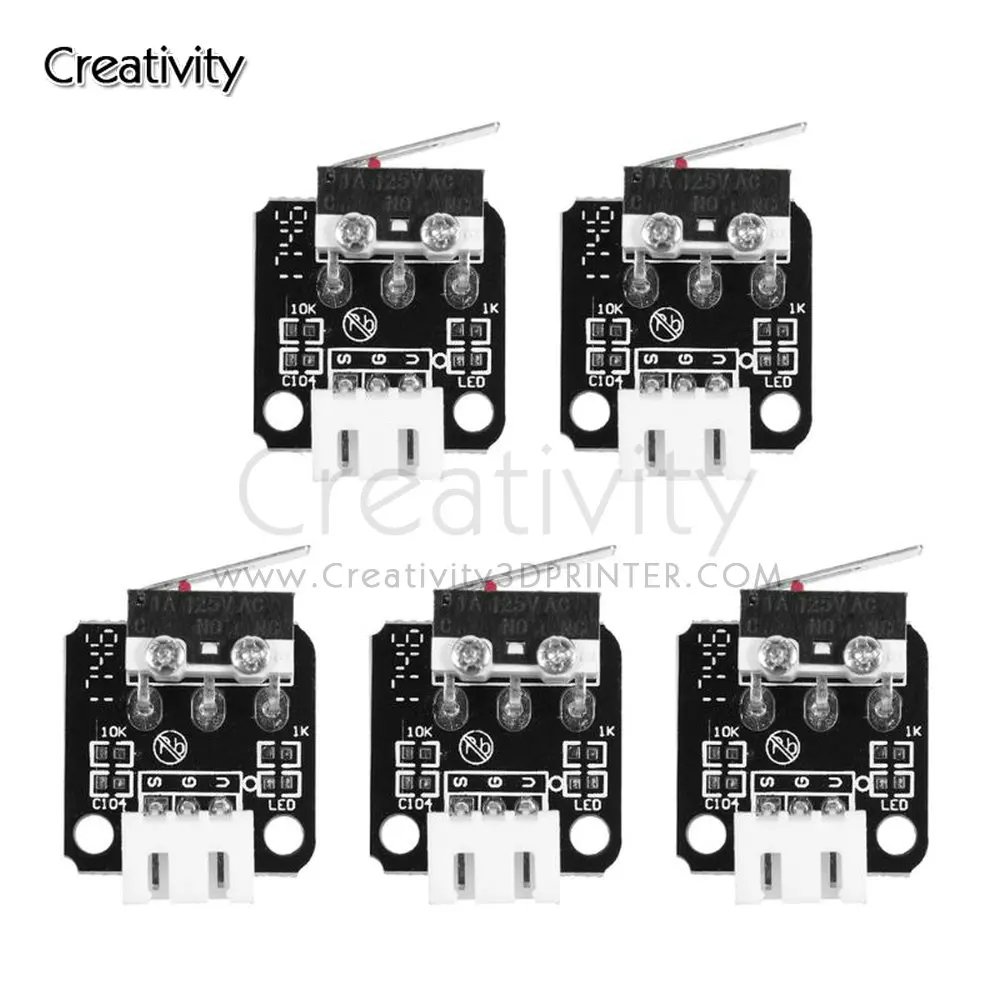 5Pcs 3D Printer Accessories X/Y/Z Axis End Stop Limit Switch 3Pin Control Easy to Use Micro Switch for Ender3 CR10 Series