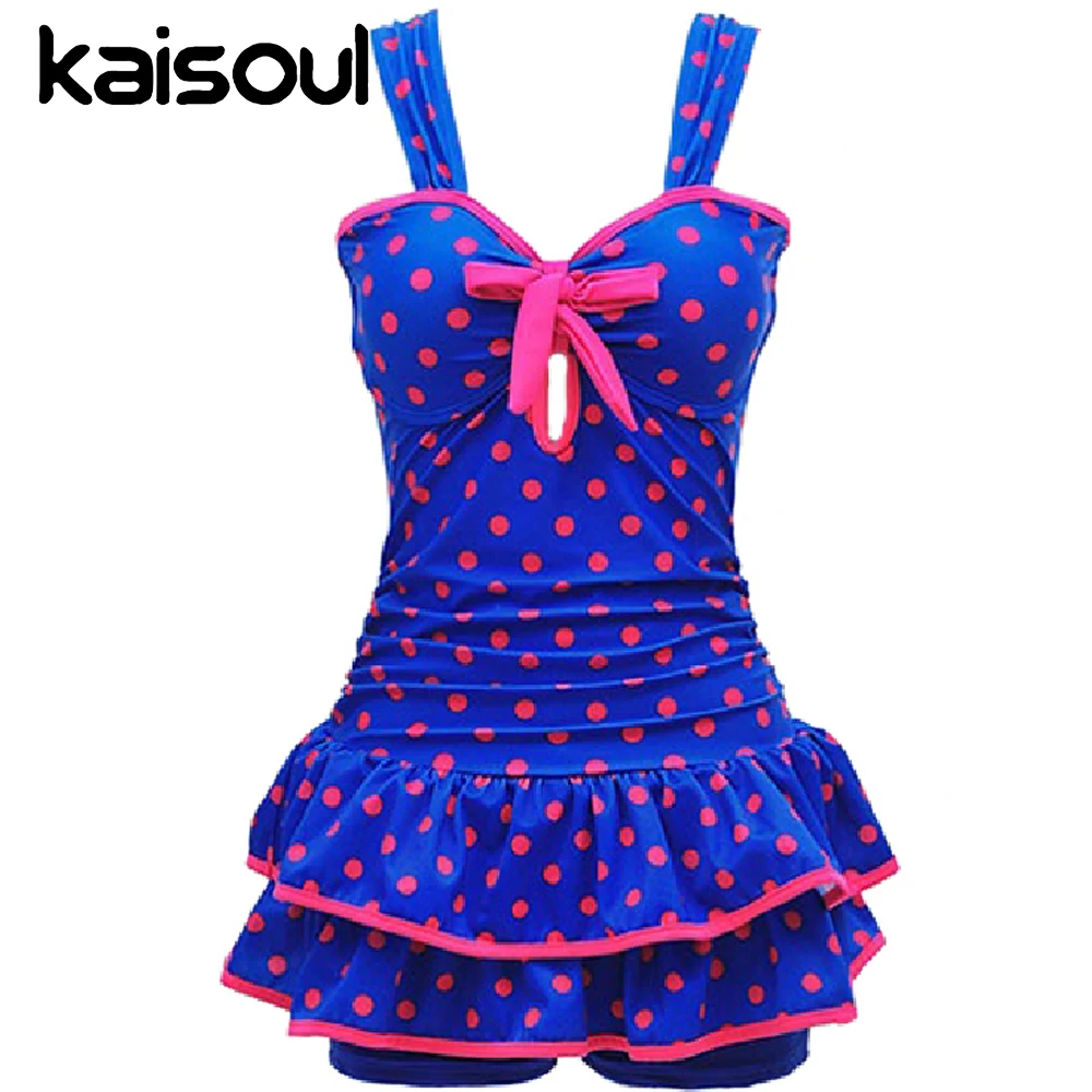 2022 сексуальный женский купальник танкини в горошек с принтом плюс размер