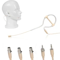 beige color mini single ear hanging omni directional condenser headset microphone for shure sennheiser akg audio technica